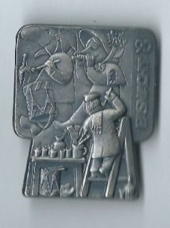 Basler Plaketten & Abzeichen: Fasnachtsplakette Basel, "Blaggedde" 1990 (Silber) – Gebraucht aus Zürich von t24_de