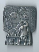 Fasnachtsplakette Basel, "Blaggedde" 1990 (Silber)