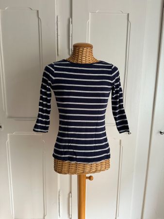 T-Shirt blau-weiss gestreift - XS