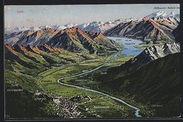 Bellinzona, Totale des Ortes mit Umgebun