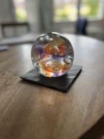 Unique Glass Art Paperweight - Swirls of Orange & Purple! 🔮