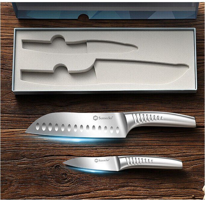 Wenco Küchenmesser Set 4-teilig Aus Solingen – Kochmesser, Santoku, Schälmesser, Sparschäler, Edelstahl