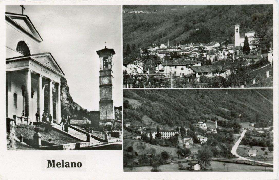 Ansichtskarten: Melano   TI     -   3-Bilder         um 1953 – Gebraucht aus Brig von Valcards54