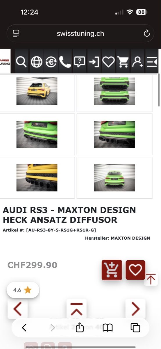 Audi Accessori per altri veicoli: Audi RS3 8Y Diffusor inkl. Flaps Heckansatz – Usato da Niederlenz venduto da fis_hfy5 5