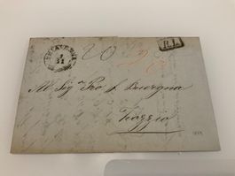1859, Faltbrief mit Inhalt Chiavenna - Zuoz mit Leitstempel