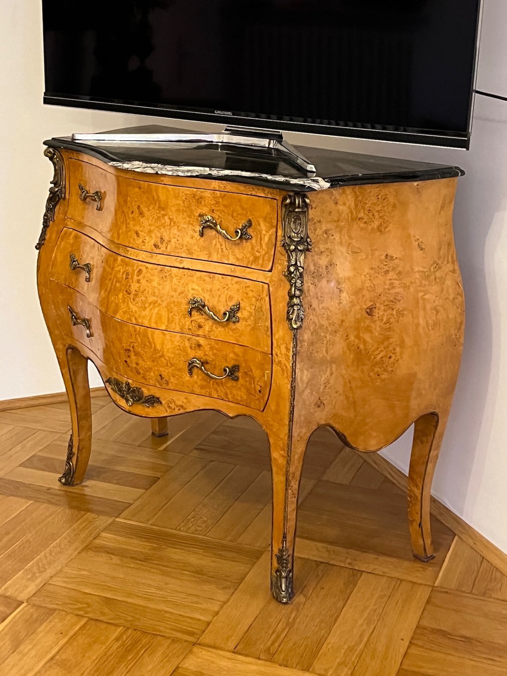 Cassettiere: Barock Kommode Barockstil Marmorplatte Messing Schrank – Usato da Gemünden venduto da GEUENWALD 4