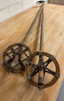 Vintage Skistöcke, Holz, Ledergriffe_2