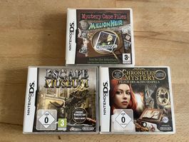 3x Nintendo DS Spiele: Abenteuer, Mystery, Escape