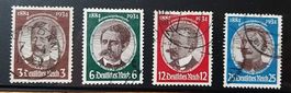 Satz Kolonialgedenkfeier Mi 540-543, 1934, gestempelt