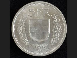 5 Fr. 1967 vorz.,mit sehr schönem Stempelglanz