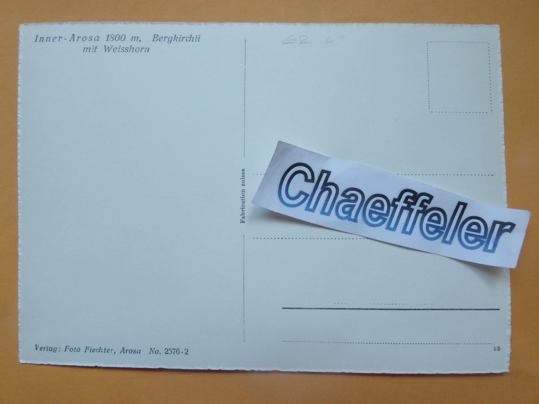 Cartoline postali: Inner-Arosa, Bergkirchli mit Weisshorn – Nuovo (secondo la descrizione) da Zürich venduto da Chaeffeler 1