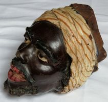 AFRIKANER Kopf Keramik, Länge 18.5 cm / Höhe 13 cm, um 1900