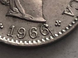 Abart 5 Rp. 1966 mit schönem Stempelriss durch Zahl 6