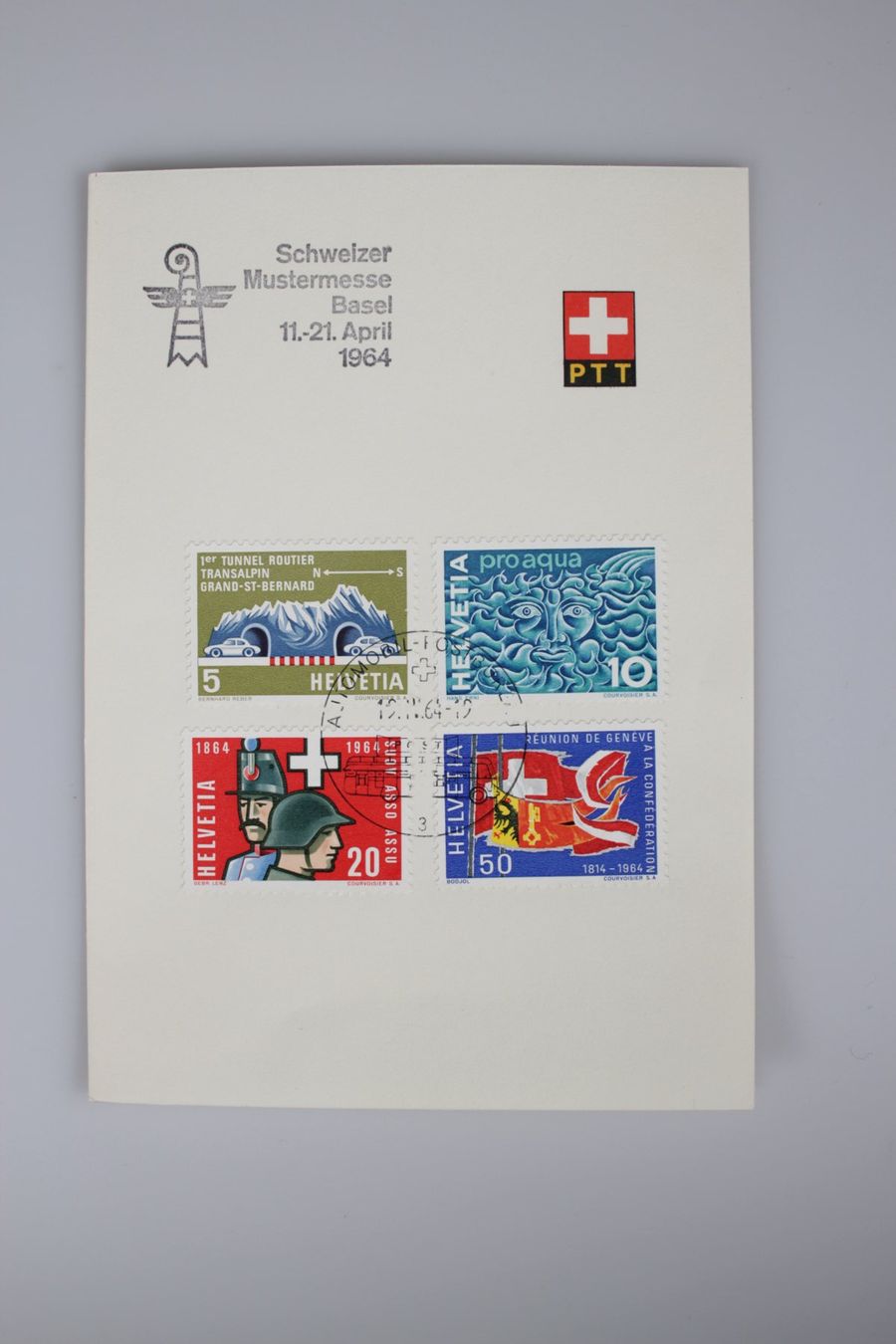 Tutti i francobolli: PTT Erinnerungskarte Mustermesse Basel 1964 – Usato da Basel venduto da IRMAundFRED