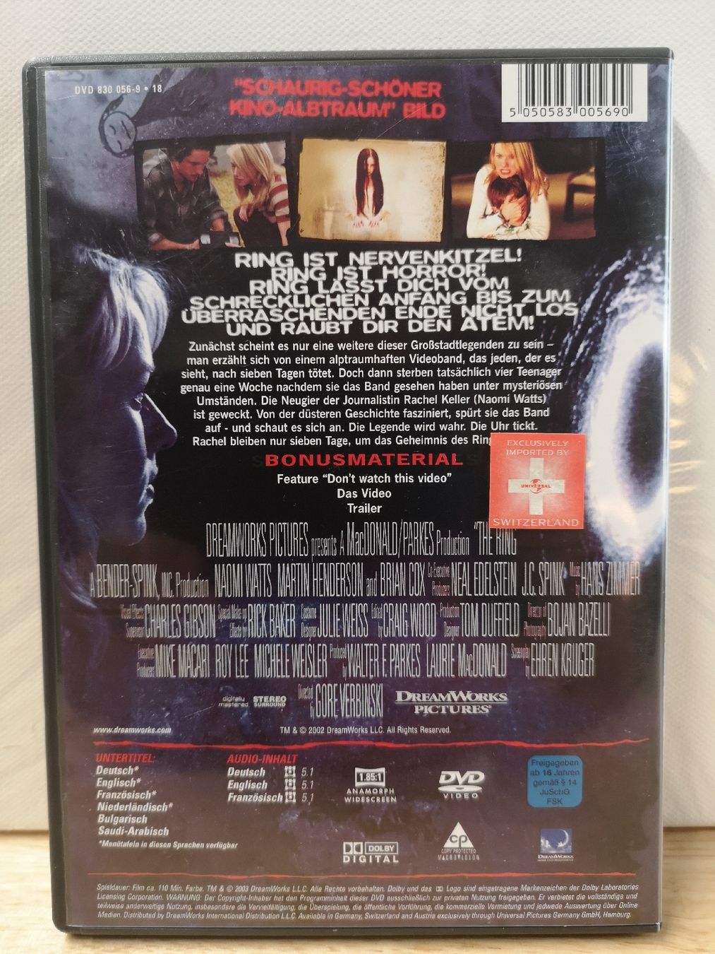 Tutti i DVDs: The Ring DVD - Horror-Klassiker für Gruselfans! – Usato da Embrach venduto da Dudarude01 1