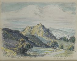 H. Holzer, Jimena della Frontera, aquarellierte Zeichnung