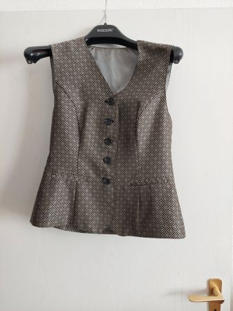 Gilet Gr. 38 Grau/Schwarz