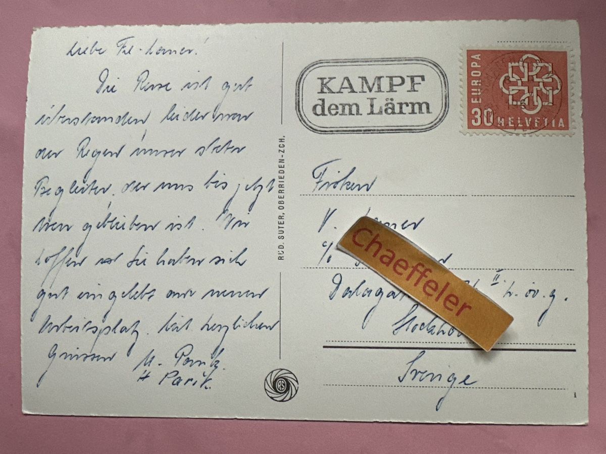 Cartoline postali: 1960 Schaffhausen  – Usato da Zürich venduto da Chaeffeler 1