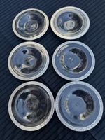 6x Vintage Glasteller mit Sterling-Silberrand (21cm)