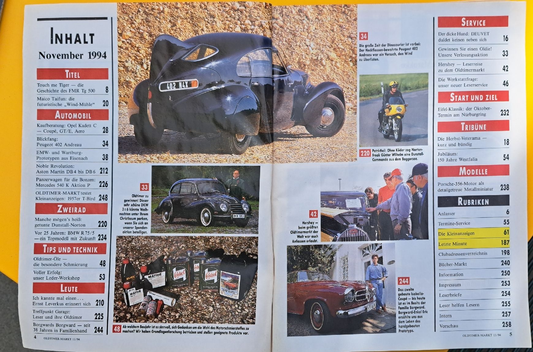 Riviste & Magazine: Oldtimer Markt Heft 11/94 Sammler Oldtimer – Usato da Cham venduto da Macmene 1