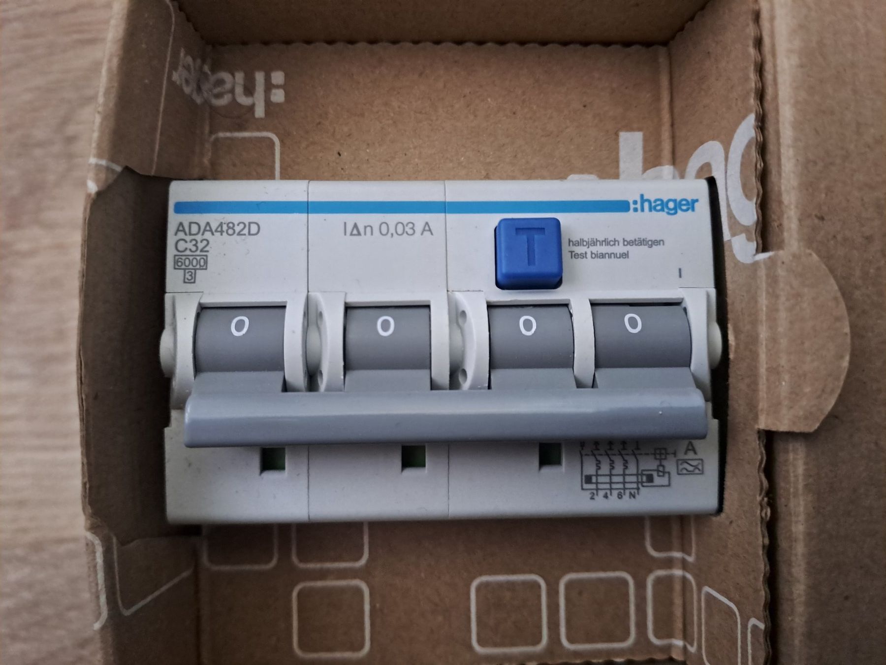 Hager Stromzufuhr: FI / LS    Fehlerstromschutzschalter- Leitungsschutzschalter – Neu und originalverpackt aus Muri AG von toemi-5630
