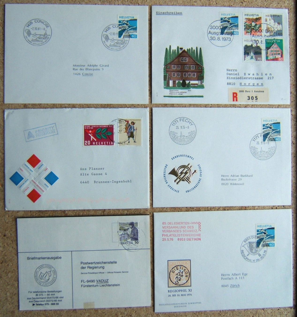 Alle Briefmarken: SCHWEIZ LOT BRIEFE (B) – Gebraucht aus Brunnen von Nonne04 3