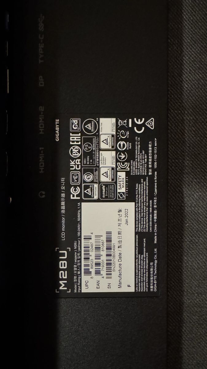 Gigabyte Ecrans: monitor Gigabyte M28U – D'occasion à Glattpark(Opfikon) par jxrgedelgado 2
