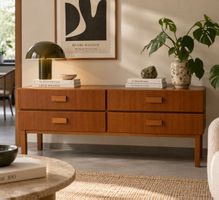 Sideboard année 50-60 en teck avec 4 tiroirs