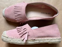 New suede espadrilles, Size 38, light pink colour. Spain
