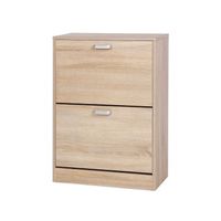Schuhschrank Schuhkipper 2 Klappen Holz Eiche 60x83 LUNA