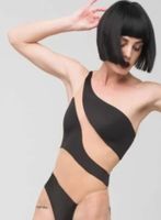 Kamali Snake Badeanzug inspiriert schwarz  38 40 oneshoulder