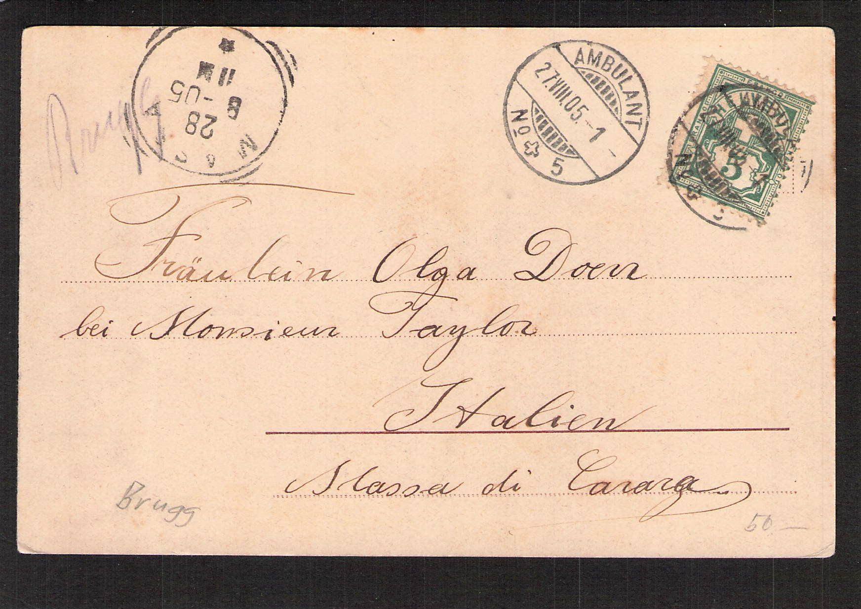 Ansichtskarten: #Brugg AG , 4 bild , gel. 1905 – Gebraucht aus Reichenburg von Pipo-67 1