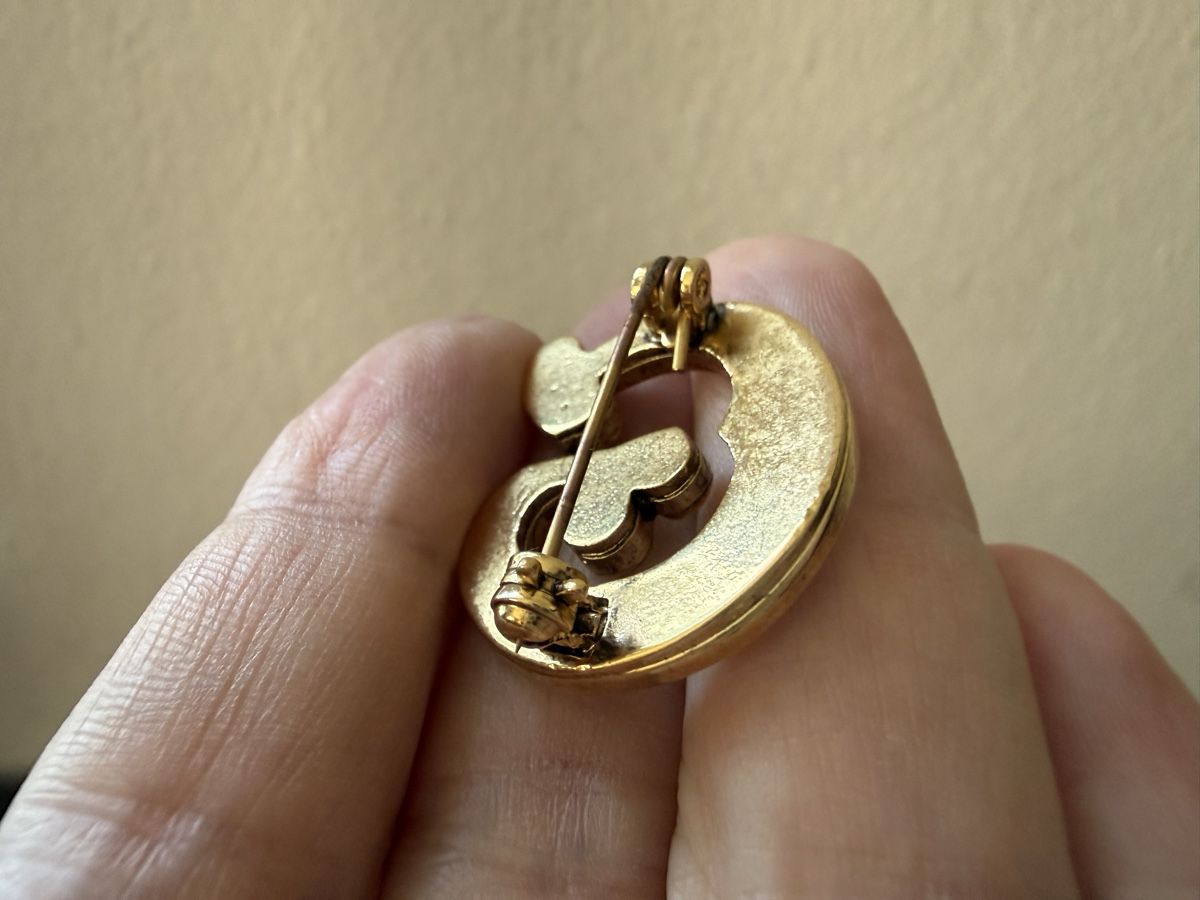 Broches & Aiguilles: Vintage-Brosche mit Initiale G goldfarben mit Strass. – D'occasion à Lamone par LaCantinaMagica 2