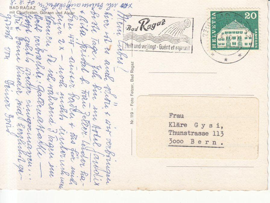 Cartoline postali: Bad Ragaz 1970 – Usato da Bürglen TG venduto da StampGraf 1