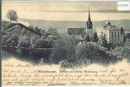Walzenhausen - Kirche und Hotel Rheinburg