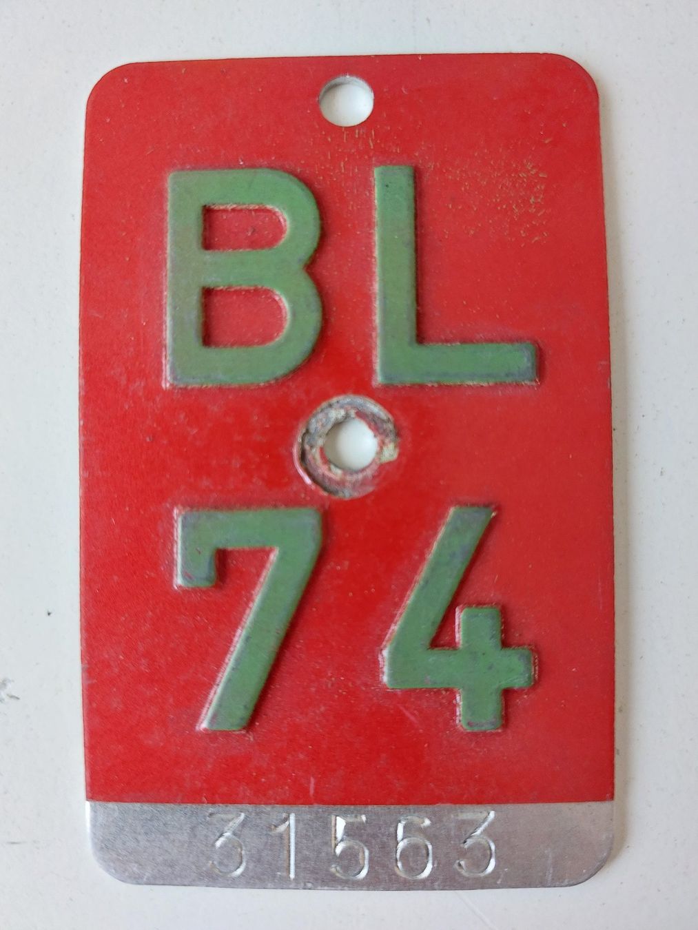 Sachs Insegne: Velonummer BL 74 plaque Velo – Usato da Schenkon venduto da Uhu007