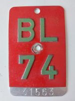 Velonummer BL 74 plaque Velo