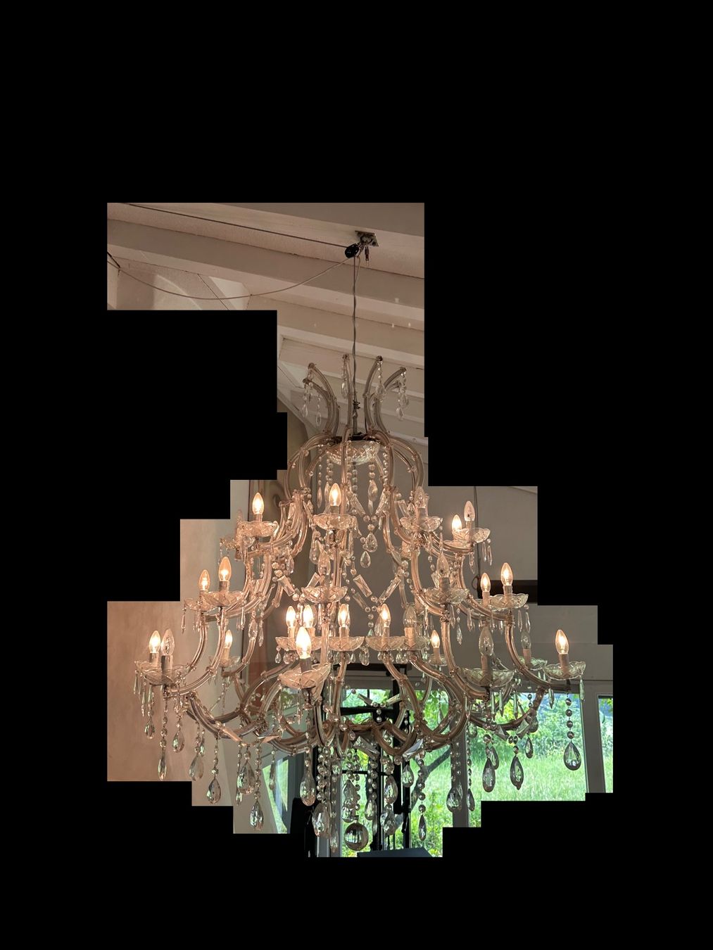 Lampadari & plafoniere: Grosser Kronleuchter mit Kristall-Optik – Usato da Zürich venduto da art_2j7h