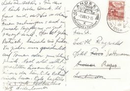 ^Bei Soglio , Blick zur Bondascagruppe ,Andeer Stempel 1947!