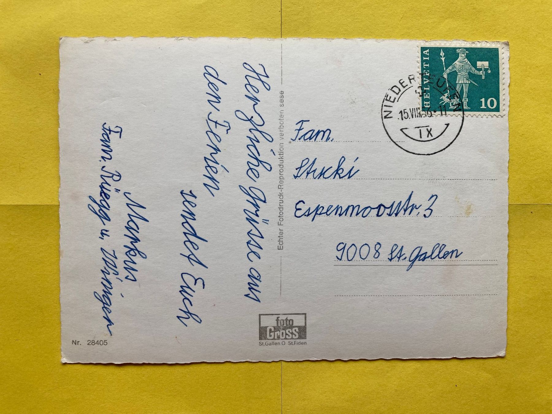 Cartoline postali: Nesslau - Neu St.Johann, 15.8.1966 – Nuovo (secondo la descrizione) da Grabs venduto da paggi01 1