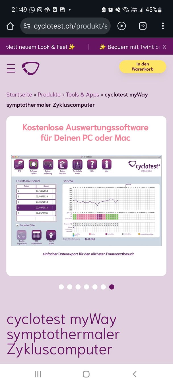 Attrezzature mediche: Cyclotest myWay Zykluscomputer – Usato da Stettlen venduto da Dolores1987 6