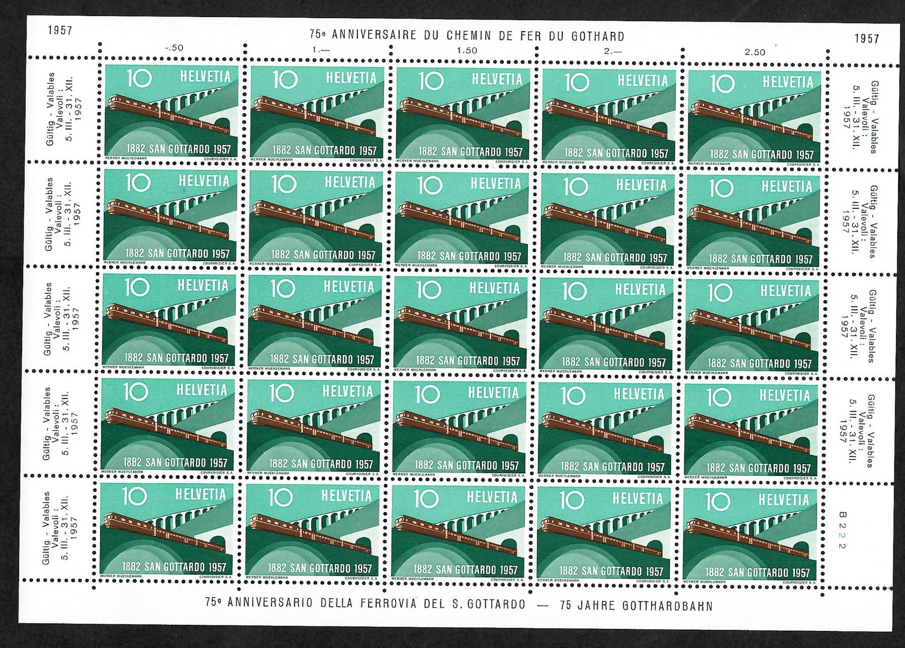 Tutti i francobolli: 1957 Bogen Satz komplett postfrisch einwandfrei – Nuovo (secondo la descrizione) da Eggersriet venduto da stamp303 2