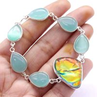 Opal Triplet 925 Silver Plated Bracelet of 7.5"
