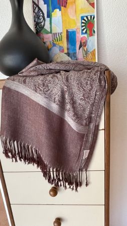 MARIONNAUD Schal Foulard Pareo 200x70cm Braun Seide