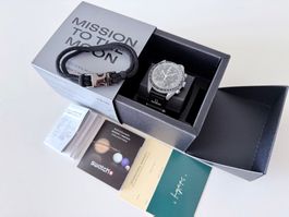 OMEGA x SWATCH Mission to the Moon + black cord bracelet