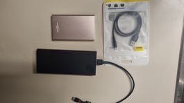Powerbank schwarz und rosa. 2 units nie benutzt