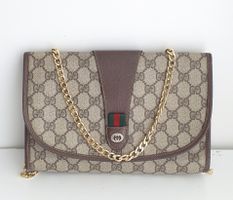 Gucci Vintage Clutch/Crossbody Tasche Leder Braun  