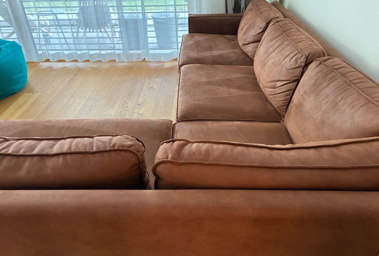 Divani: Ecksofa «Pinto» – cognac, Microfaser in Lederoptik – Usato da Davos Dorf venduto da and_88z9 2