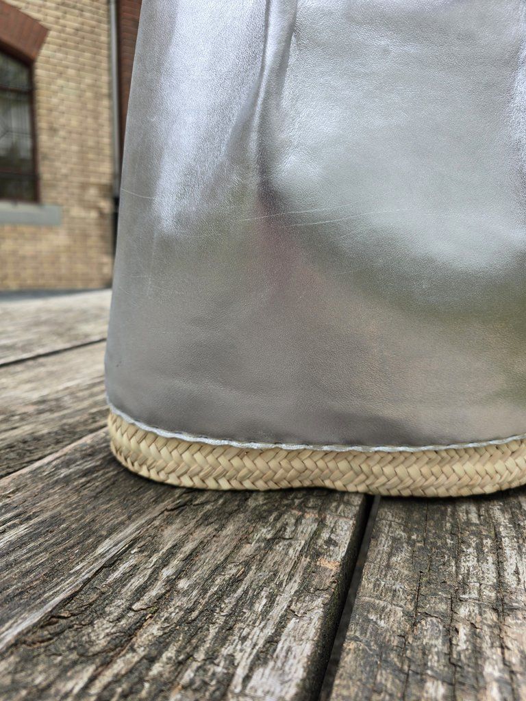 Borse da donna: Korb: Korbtasche Leder silber-ANGEBOT – Nuovo (secondo la descrizione) da Romanshorn venduto da Rachacha 1