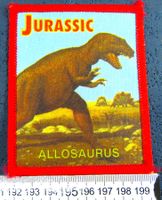 JURASSIC DNO ALLOSAURUS AUFNÄHER PATCH OHNE LEIM VINTAGE
